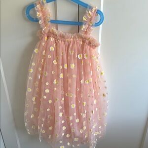 Pink Floral Tulle Dress